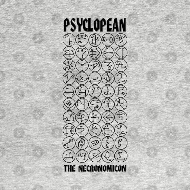 Psyclopean - Necronomicon - Book of Fifty Names - black lettering by AltrusianGrace